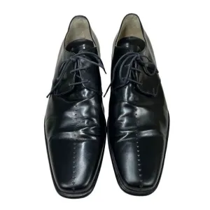 Pal Zileri Black Leather Derby Oxford Dress Shoes 44.5 / 11.5