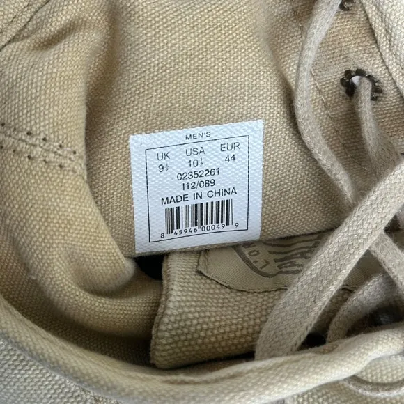 Palladium Boots Size 10.5 Canvas Rubber Lace Up Combat Boots Army Desert Tan