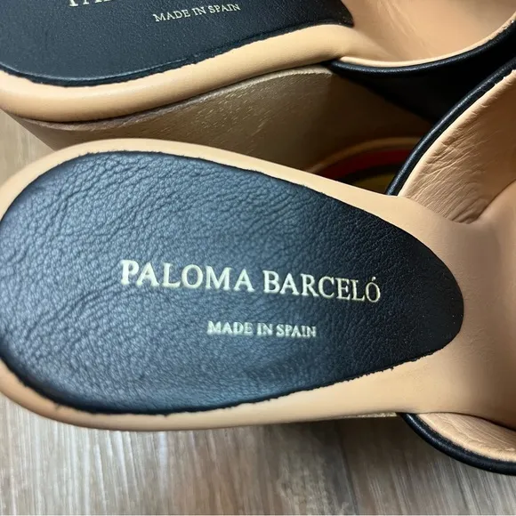 Paloma Barceló Ayumi Ximena Stripe Colorblock Platform Leather Wood Mule Wedges