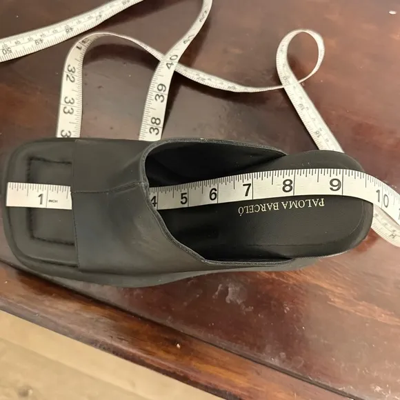Paloma Barcelo Lana Black Leather Wedges, EU size 37/US size 7