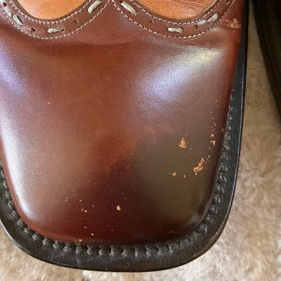 Paolo De Marco Handmade in Spain Square Toed Two-Toned Brown Derby Shoes