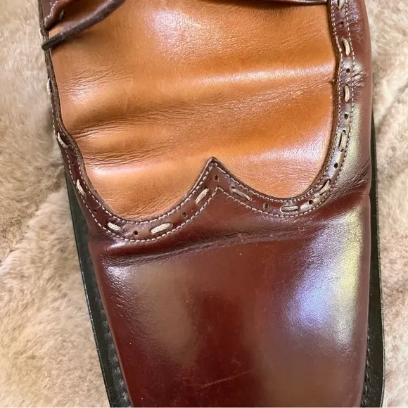 Paolo De Marco Handmade in Spain Square Toed Two-Toned Brown Derby Shoes