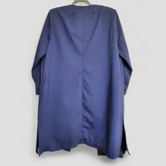 PARI PASSU Minimalist Wool Navy Lightweight Coat Trench Blazer Hourglass 16