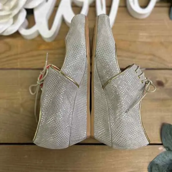 Pas De Rouge Italian Leather Peep Toe Wedges size 36 US 5.5. / 6