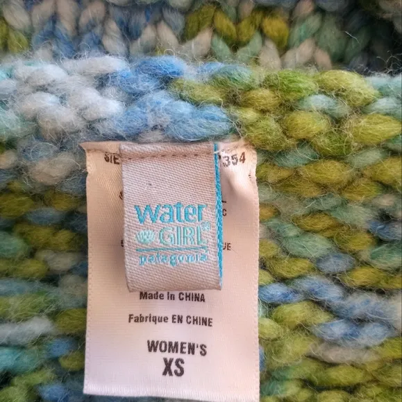 Patagonia Water Girl Chunky Nautical Cable Knit Fisherman Boat Neck Cozy Sweater