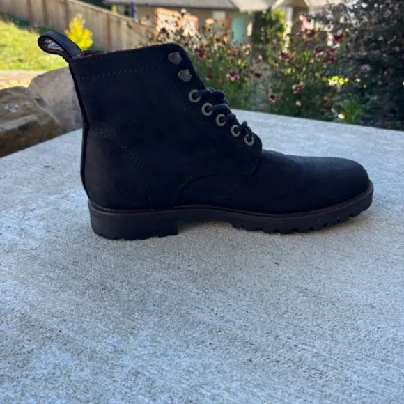 Patina London Portland Leather Men's Black Sueded Leather Combat Boots S…