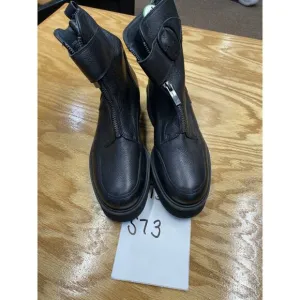 Paul Green Palani Zip Combat Boots Women's 7 Black Leather Ankle Round Toe
