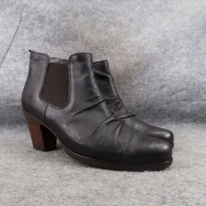 Paul Green Shoes Womens 9 Bootie Block Heel Chelsea Slouch Leather Classic Black