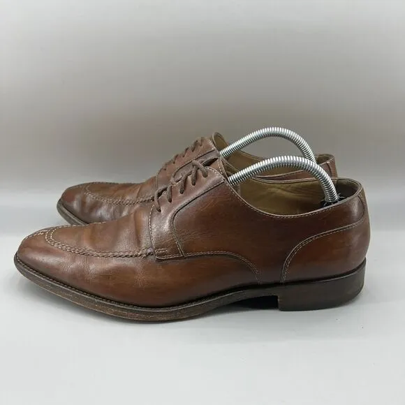 Paul Stuart Oxford Shoes Men Size 10.5 A Brown Leather Lace-Up Low Top Split Toe