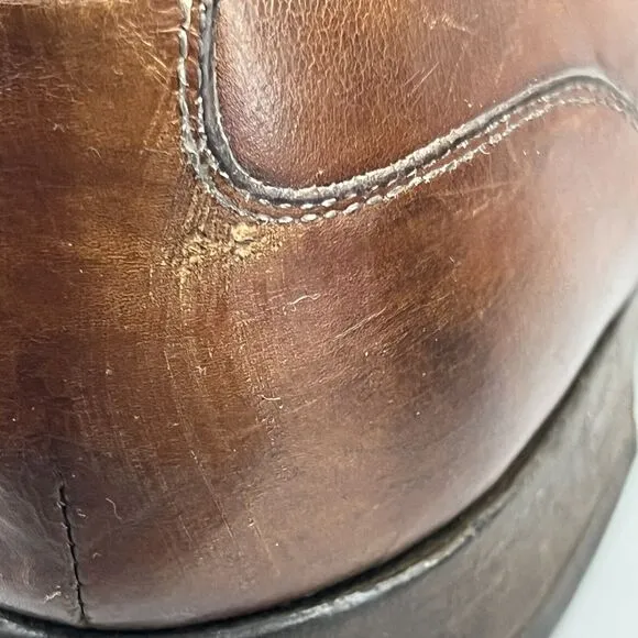 Paul Stuart Oxford Shoes Men Size 10.5 A Brown Leather Lace-Up Low Top Split Toe