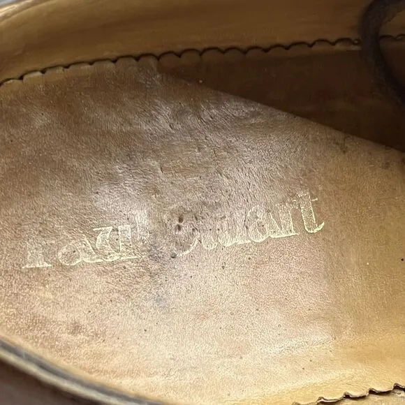 Paul Stuart Oxford Shoes Men Size 10.5 A Brown Leather Lace-Up Low Top Split Toe