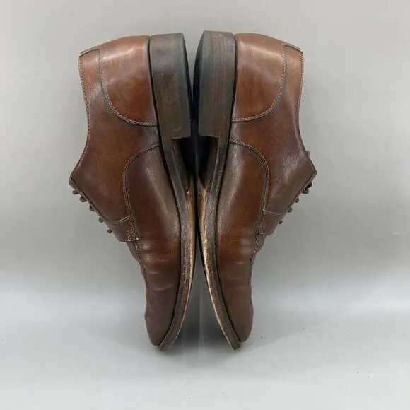 Paul Stuart Oxford Shoes Men Size 10.5 A Brown Leather Lace-Up Low Top Split Toe