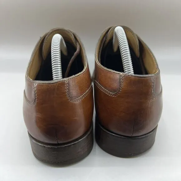 Paul Stuart Oxford Shoes Men Size 10.5 A Brown Leather Lace-Up Low Top Split Toe