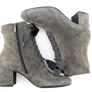 Paul Green Gray Suede Lace Up Boots