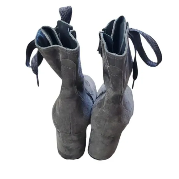 Paul Green Gray Suede Lace Up Boots