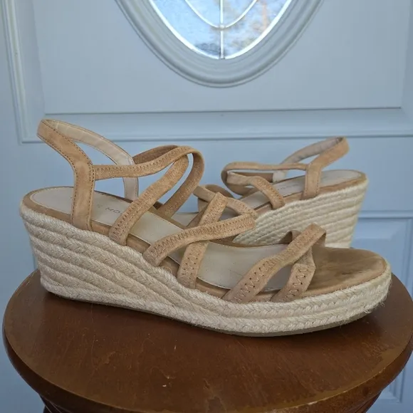 Pelle Moda Kortez Espadrille Wedges Tan