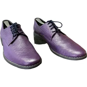 Peppe Modello Vitalie Purple Handmade cow hide oxford lace up Size 10