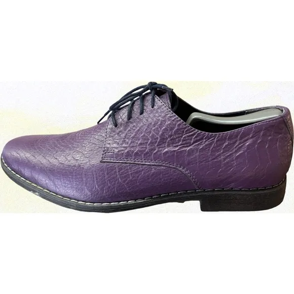 Peppe Modello Vitalie Purple Handmade cow hide oxford lace up Size 10
