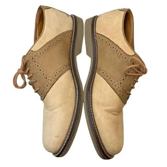 Peter Huber Tan Classic Two Tone Leather Oxford Size 9