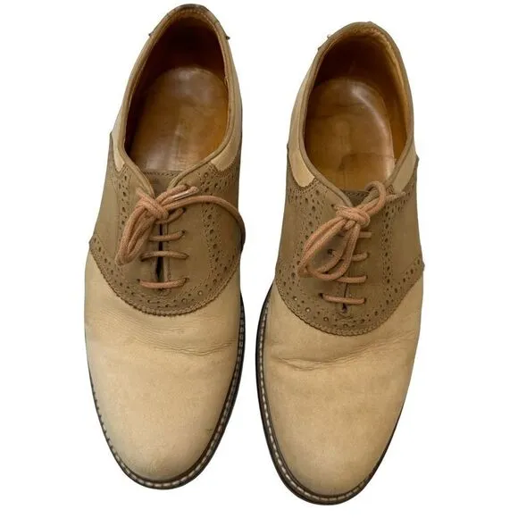 Peter Huber Tan Classic Two Tone Leather Oxford Size 9
