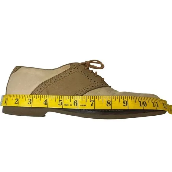 Peter Huber Tan Classic Two Tone Leather Oxford Size 9