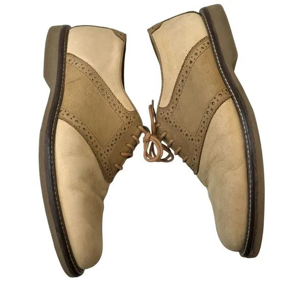 Peter Huber Tan Classic Two Tone Leather Oxford Size 9