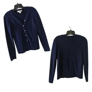 Petite Sophisticate Knit &amp; Ribbed Cardigan &amp; Top Set | EUC | XSP | Dark Blue