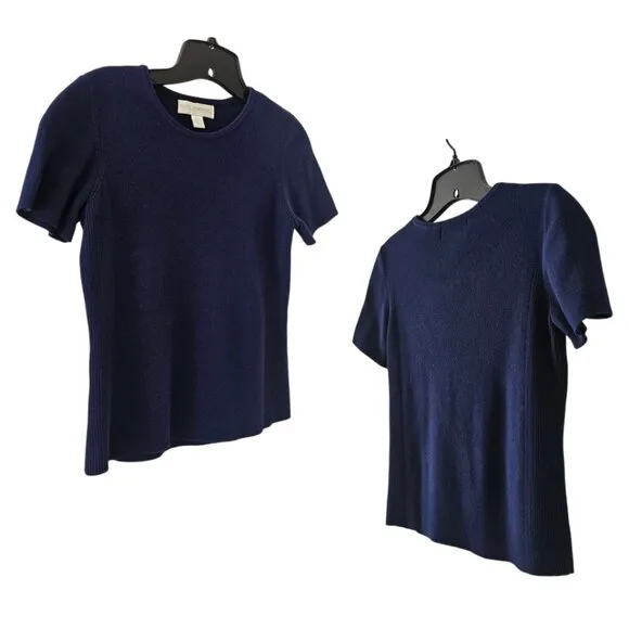 Petite Sophisticate Knit &amp; Ribbed Cardigan &amp; Top Set | EUC | XSP | Dark Blue