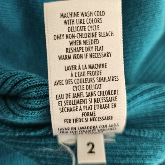 Petite Sophisticate Knit &amp; Ribbed Cardigan &amp; Top Set | EUC | XSP | Peacock Blue