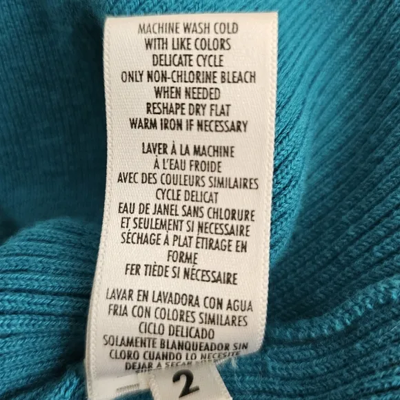 Petite Sophisticate Knit &amp; Ribbed Cardigan &amp; Top Set | EUC | XSP | Peacock Blue