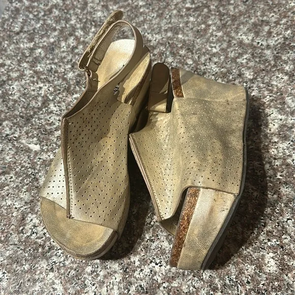 Pierre Dumas Gold Platform Wedges
