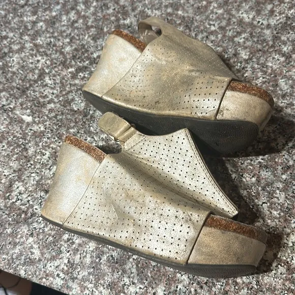 Pierre Dumas Gold Platform Wedges