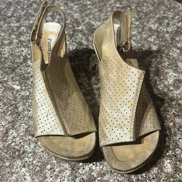 Pierre Dumas Gold Platform Wedges