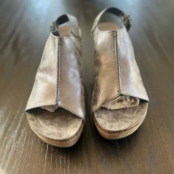 Pierre Dumas platform wedges metallic sandals