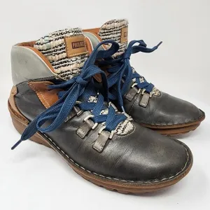 Pikolinos Cazorla Ankle Boots Women EU39/US8.5 Green Tan Grey Leather Lace-up