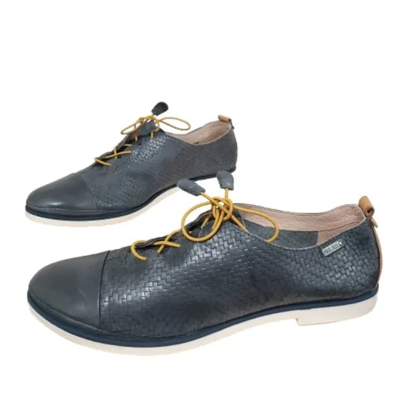 Pikolinos Oxford Shoes Women's Size 41 Navy Blue Lace up Classic Casual Academia