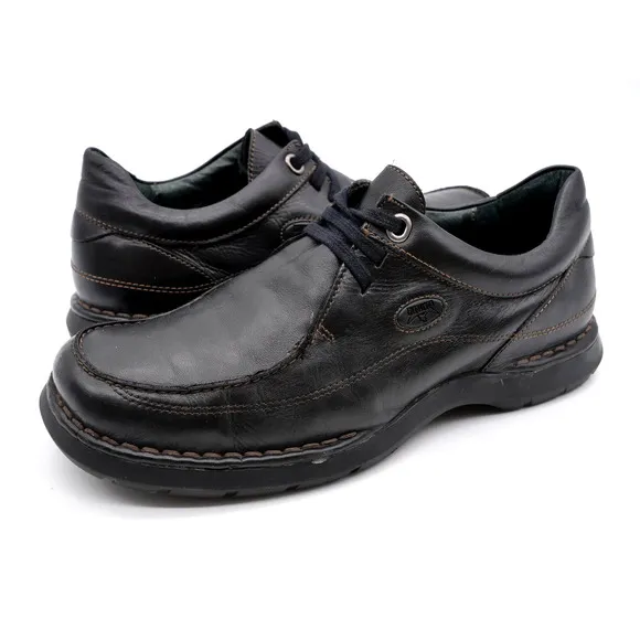 Pikolinos Shoes Mens 8 Black Leather Casual Oxford Moc Toe 3 Eye Lace Up Derby