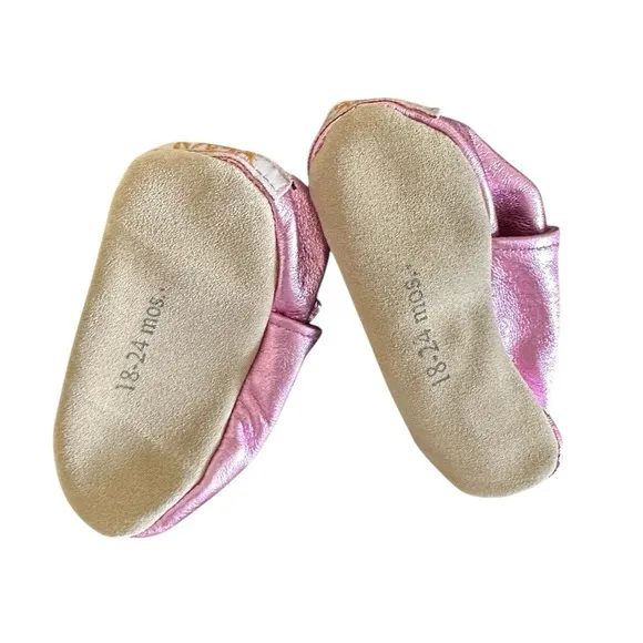 Pink Leather Baby Moccasins