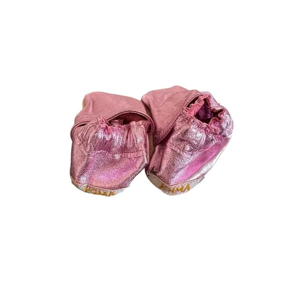 Pink Leather Baby Moccasins