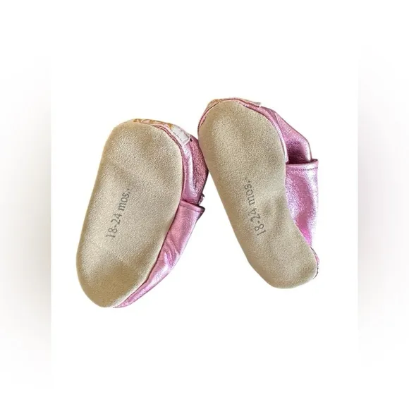 Pink Leather Baby Moccasins