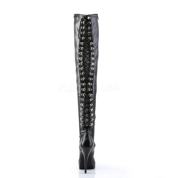 Platform Lace Up High Heel Thigh High Boots