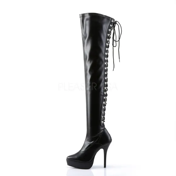 Platform Lace Up High Heel Thigh High Boots