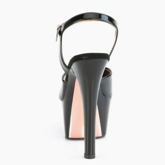 Pleaser Aspire-609TT 6&quot; heel platform Two-Tone shoes black sz 6 new in box