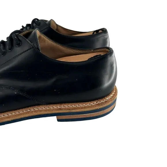 Plectrum by Ben Sherman Shoes Mens 44 Black Leather Derby Oxford Italy