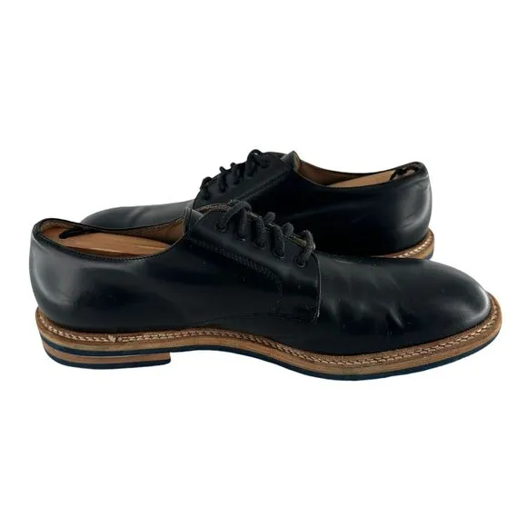 Plectrum by Ben Sherman Shoes Mens 44 Black Leather Derby Oxford Italy