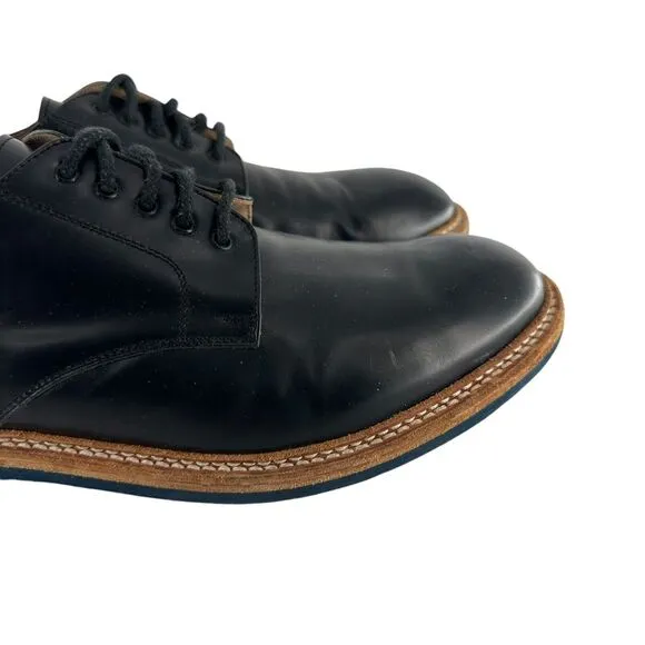 Plectrum by Ben Sherman Shoes Mens 44 Black Leather Derby Oxford Italy