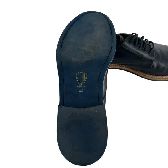 Plectrum by Ben Sherman Shoes Mens 44 Black Leather Derby Oxford Italy