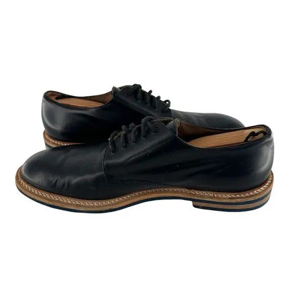 Plectrum by Ben Sherman Shoes Mens 44 Black Leather Derby Oxford Italy