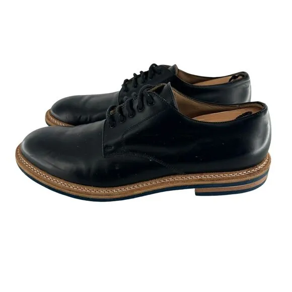 Plectrum by Ben Sherman Shoes Mens 44 Black Leather Derby Oxford Italy