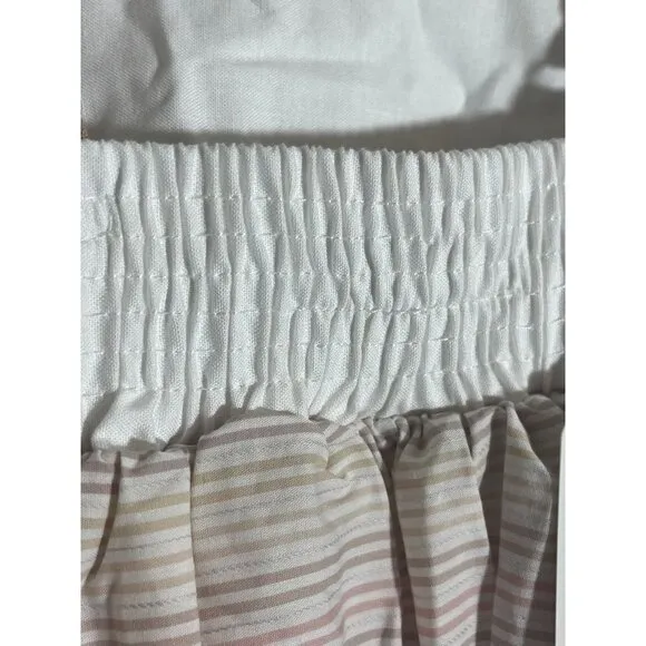 Pleiades Girl Dress Size 2T Tan Stripe White Tank Hi Low Summer Windsong Striped